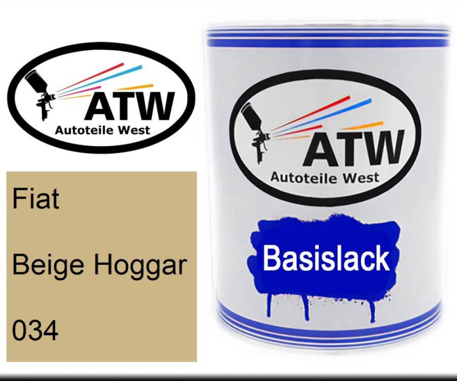 Fiat, Beige Hoggar, 034: 1L Lackdose, von ATW Autoteile West.